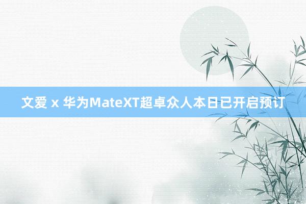 文爱 x 华为MateXT超卓众人本日已开启预订