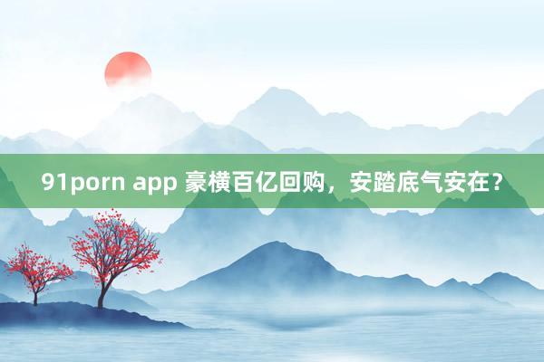 91porn app 豪横百亿回购，安踏底气安在？