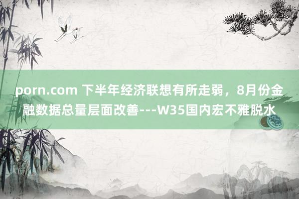 porn.com 下半年经济联想有所走弱，8月份金融数据总量层面改善---W35国内宏不雅脱水