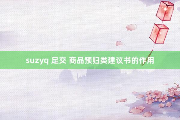 suzyq 足交 商品预归类建议书的作用