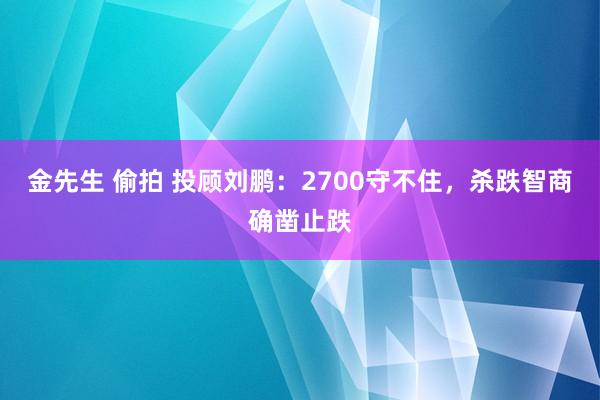 金先生 偷拍 投顾刘鹏：2700守不住，杀跌智商确凿止跌