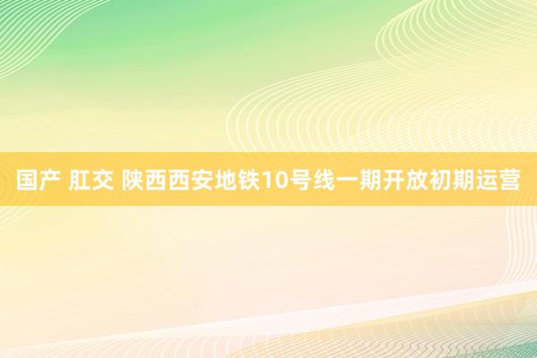 国产 肛交 陕西西安地铁10号线一期开放初期运营