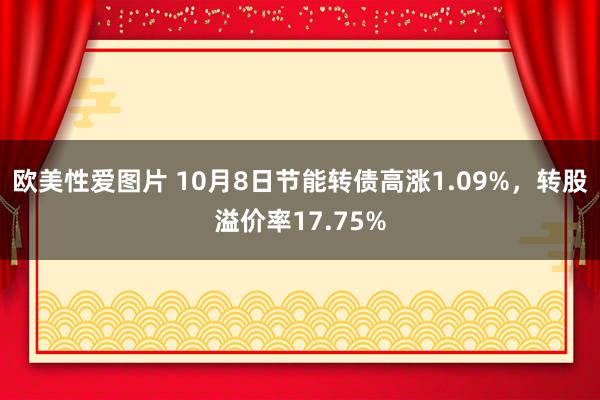 欧美性爱图片 10月8日节能转债高涨1.09%，转股溢价率17.75%