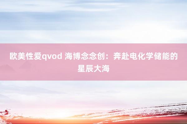 欧美性爱qvod 海博念念创：奔赴电化学储能的星辰大海