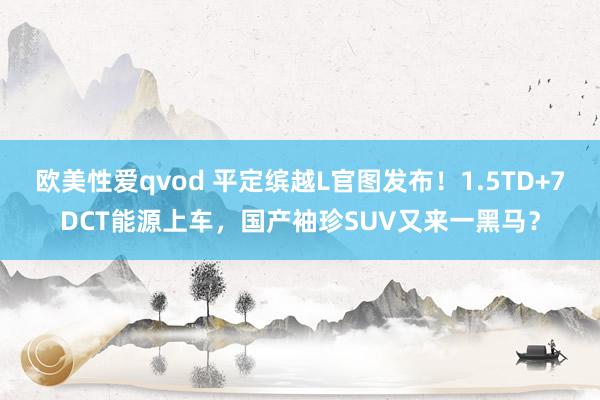 欧美性爱qvod 平定缤越L官图发布！1.5TD+7DCT能源上车，国产袖珍SUV又来一黑马？