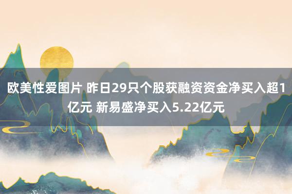 欧美性爱图片 昨日29只个股获融资资金净买入超1亿元 新易盛净买入5.22亿元