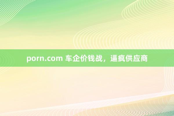 porn.com 车企价钱战，逼疯供应商