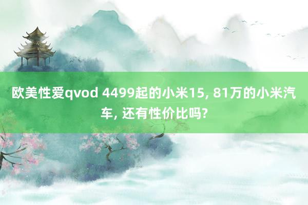 欧美性爱qvod 4499起的小米15， 81万的小米汽车， 还有性价比吗?