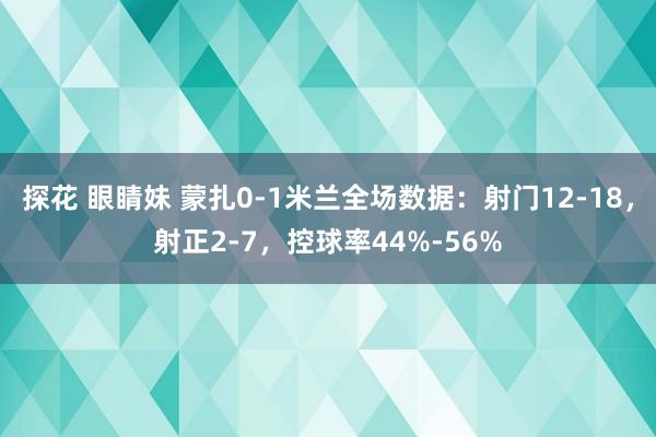 探花 眼睛妹 蒙扎0-1米兰全场数据：射门12-18，射正2-7，控球率44%-56%