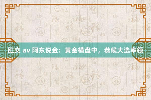 肛交 av 阿东说金：黄金横盘中，恭候大选率领