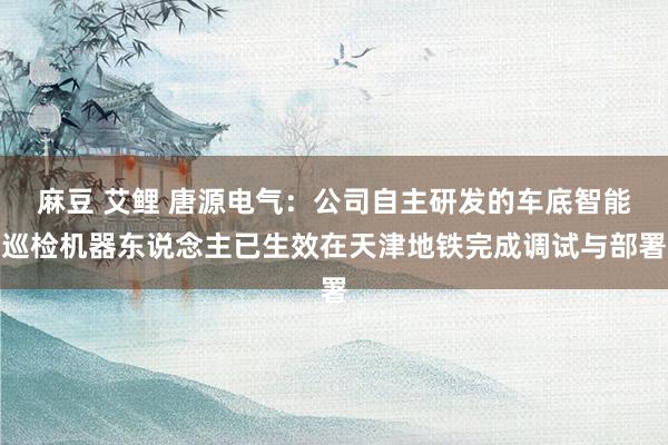 麻豆 艾鲤 唐源电气：公司自主研发的车底智能巡检机器东说念主已生效在天津地铁完成调试与部署