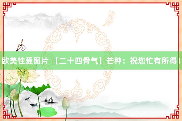 欧美性爱图片 【二十四骨气】芒种：祝您忙有所得！