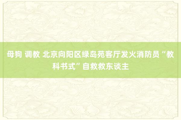 母狗 调教 北京向阳区绿岛苑客厅发火消防员“教科书式”自救救东谈主