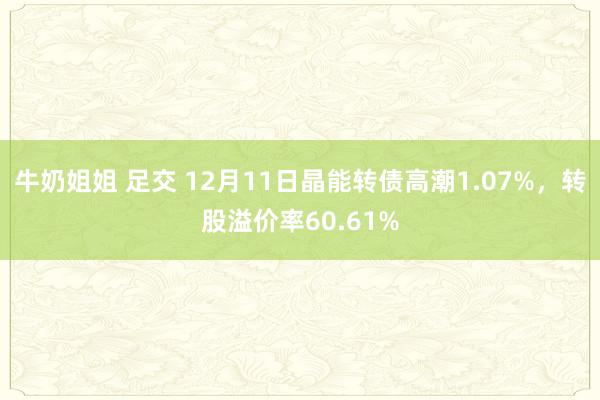 牛奶姐姐 足交 12月11日晶能转债高潮1.07%，转股溢价率60.61%