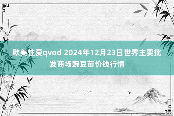 欧美性爱qvod 2024年12月23日世界主要批发商场豌豆苗价钱行情