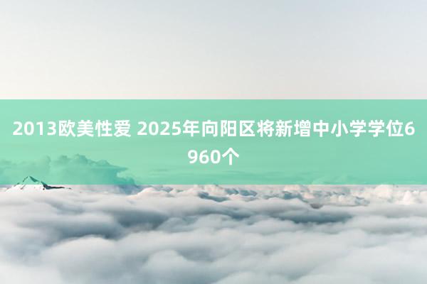 2013欧美性爱 2025年向阳区将新增中小学学位6960个