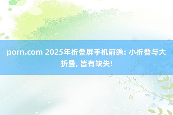 porn.com 2025年折叠屏手机前瞻: 小折叠与大折叠， 皆有缺失!