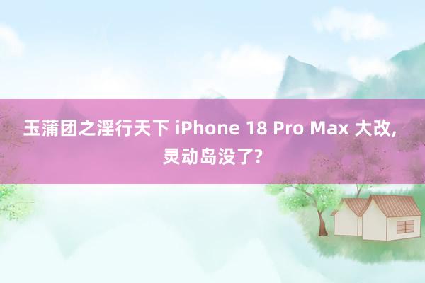 玉蒲团之淫行天下 iPhone 18 Pro Max 大改， 灵动岛没了?