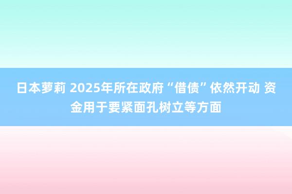 日本萝莉 2025年所在政府“借债”依然开动 资金用于要紧面孔树立等方面